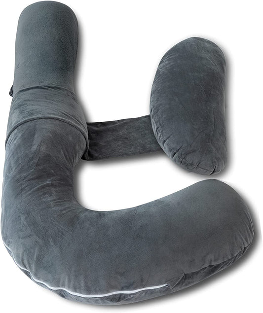 "Ultimate U-Shaped Pregnancy Pillow for Comfort: Full Body Support with Removable Velvet Cover - Perfect for Expecting Moms!"