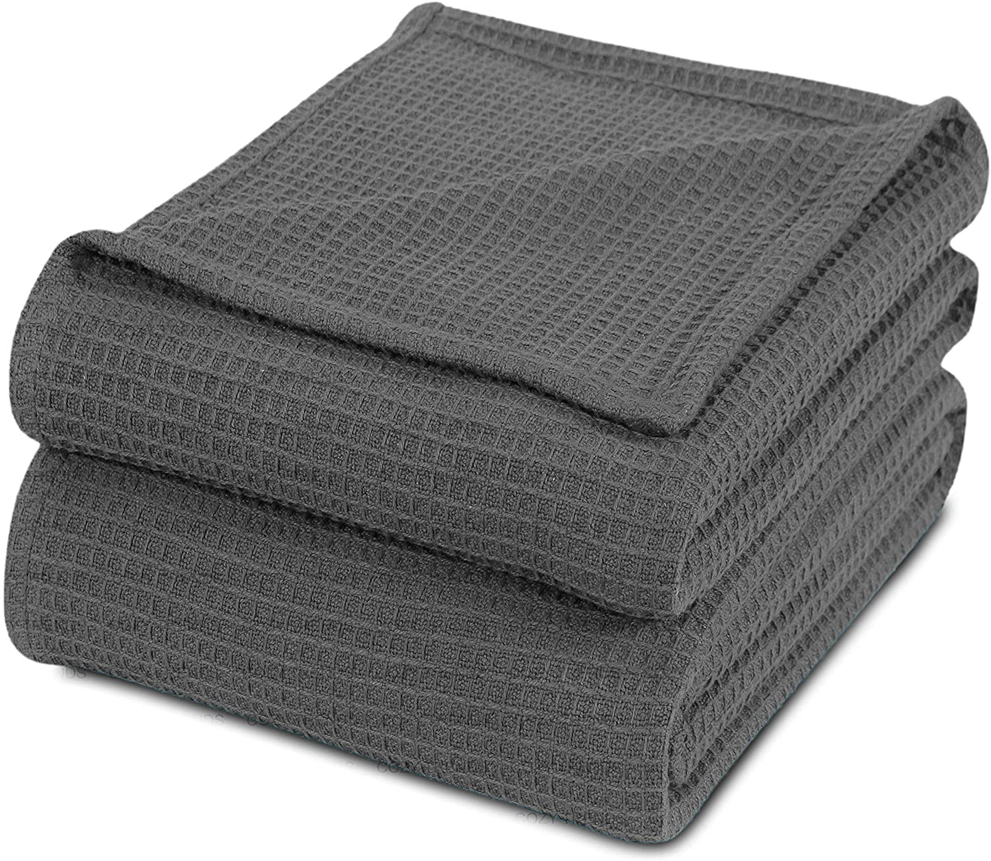 100% Combed Cotton Waffle Weave Soft Cozy All Season Thermal Blankets