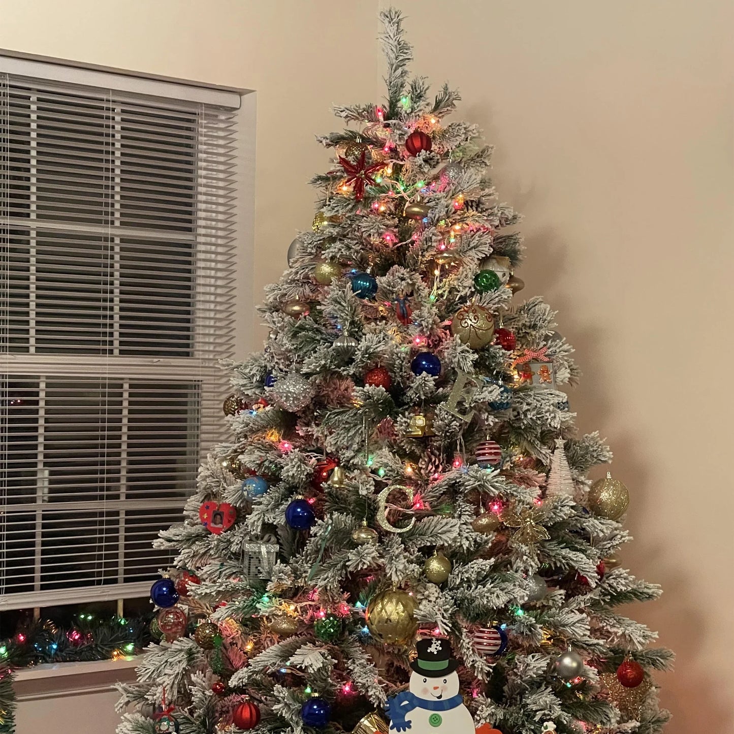 7' Flocked Angel Pine Artificial Christmas Tree - Unlit